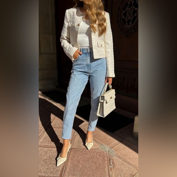 H&M Cream Textured Jacket - Picture 3 of 4